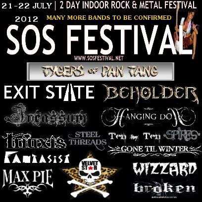 SOS Festival 21st-22nd July More Bands Confirmed