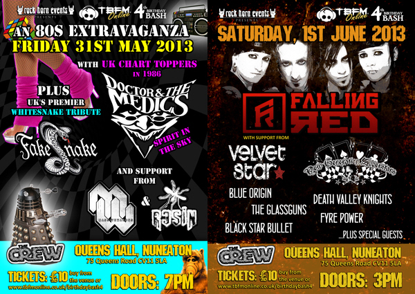 TBFM’s 4th BIRTHDAY BASH – FRIDAY 31st MAY & SATURDAY 1st JUNE 2013