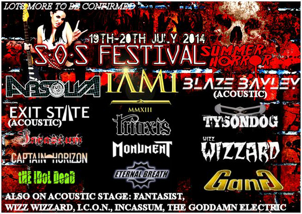 I AM I, BLAZE BAYLEY & More Announced For SOS Festival 2014