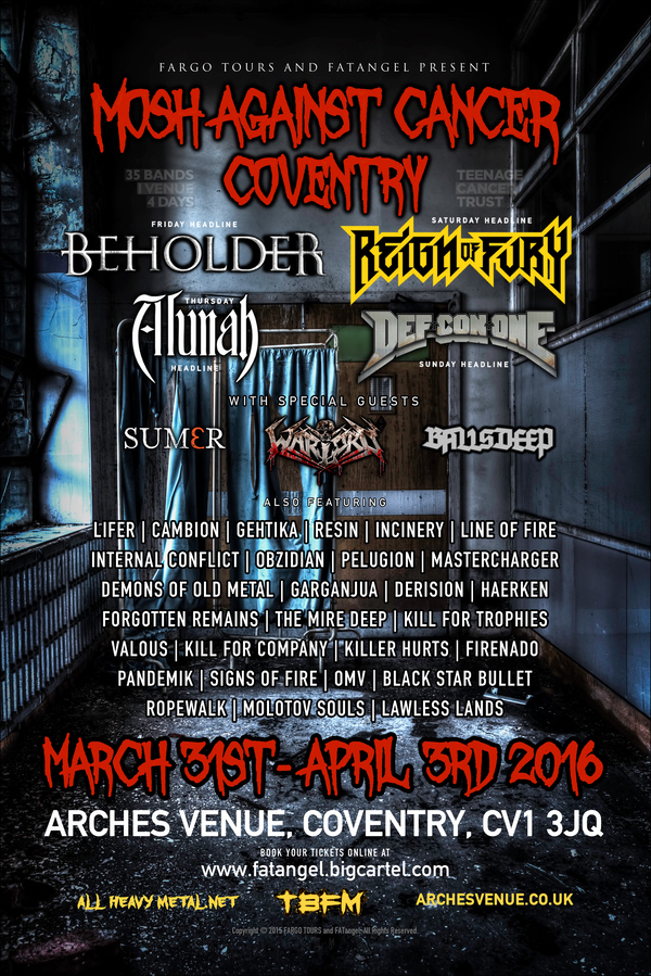 Mosh Against Cancer 2016 Lineup